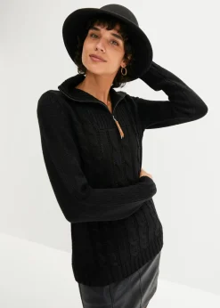 Jersey troyer con patrón trenzado Mujer Jerséis