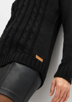 Jersey troyer con patrón trenzado Mujer Jerséis