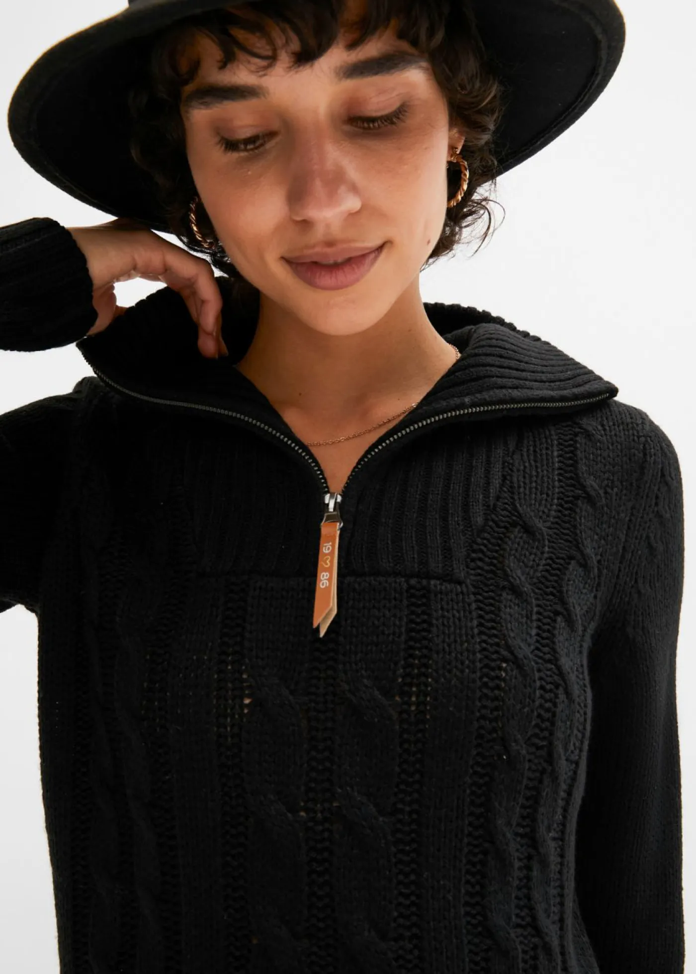 Jersey troyer con patrón trenzado Mujer Jerséis