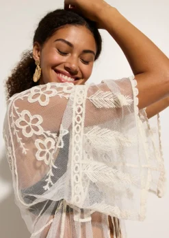 Kimono de playa transparente con encaje Mujer Ropa De Playa|Camisas Y Blusas
