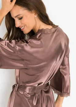 Sale Kimono de satén Mujer Albornoces Y Batas|Lencería