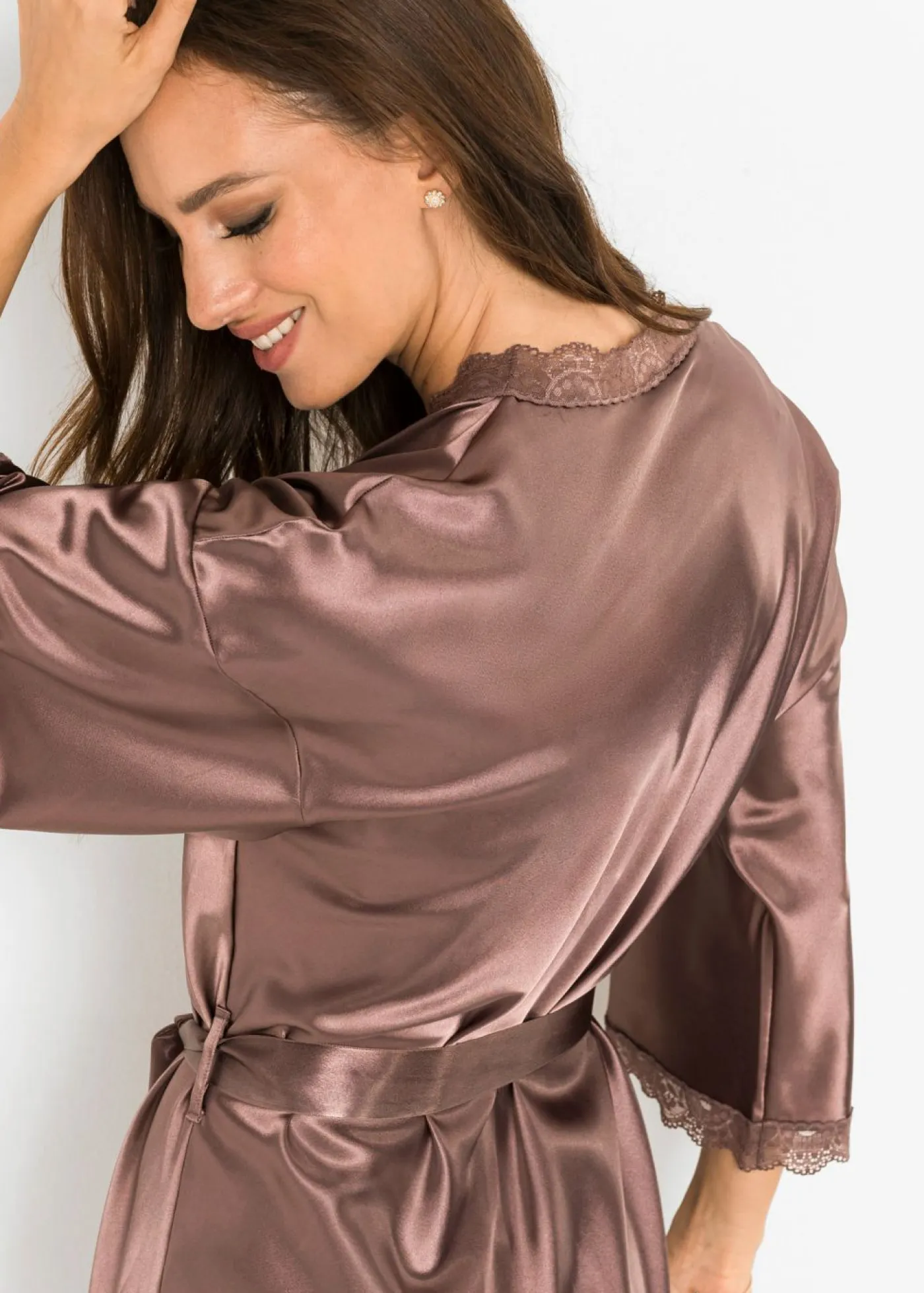 Sale Kimono de satén Mujer Albornoces Y Batas|Lencería