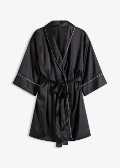 Kimono de satén con efecto brillante Mujer Albornoces Y Batas|Lencería