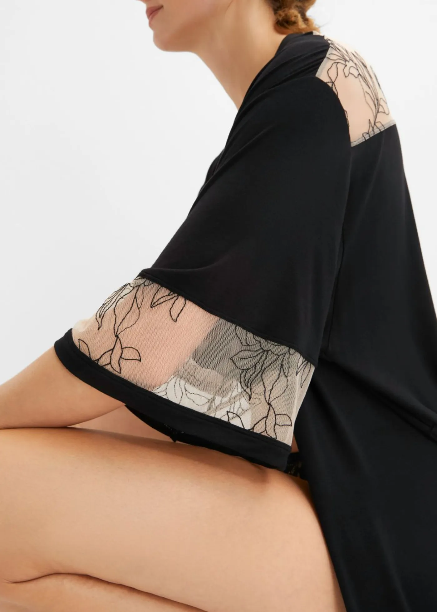 New Kimono largo de viscosa con bordado Mujer Albornoces Y Batas|Lencería