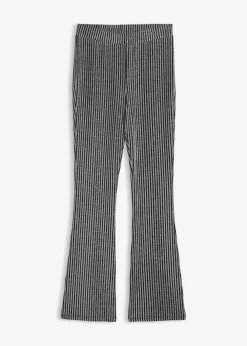 Leggings acampanados con hilo brillante Mujer Pantalones