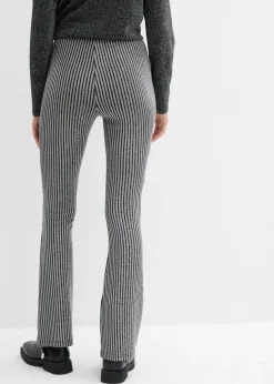 Leggings acampanados con hilo brillante Mujer Pantalones