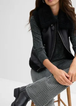 Leggings acampanados con hilo brillante Mujer Pantalones