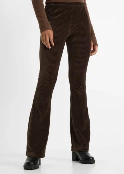 Leggings acampanados con aspecto de pana Mujer Pantalones