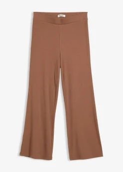 Clearance Leggings acortados de canalé de mezcla de viscosa Mujer Pantalones|Novedades