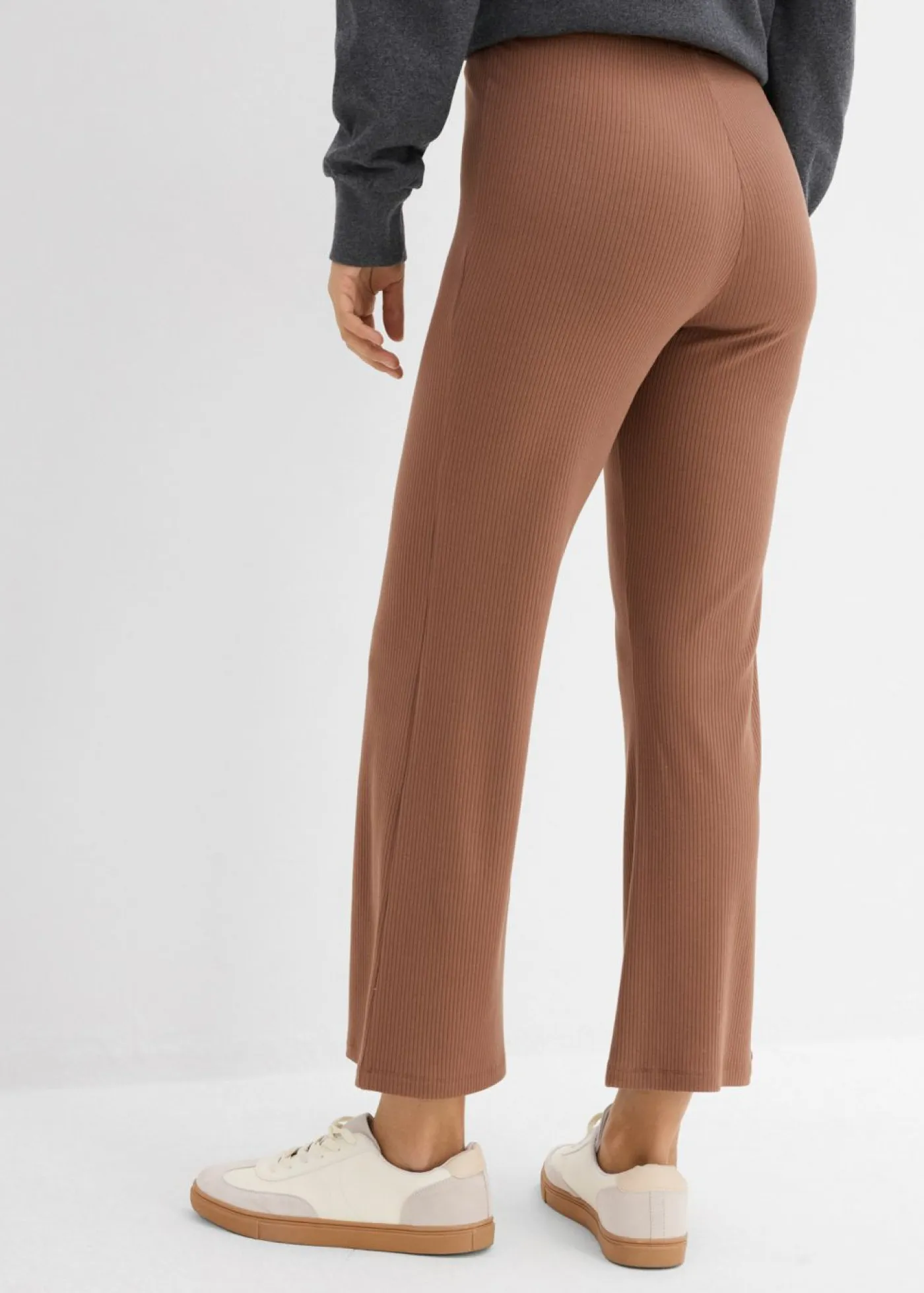 Clearance Leggings acortados de canalé de mezcla de viscosa Mujer Pantalones|Novedades