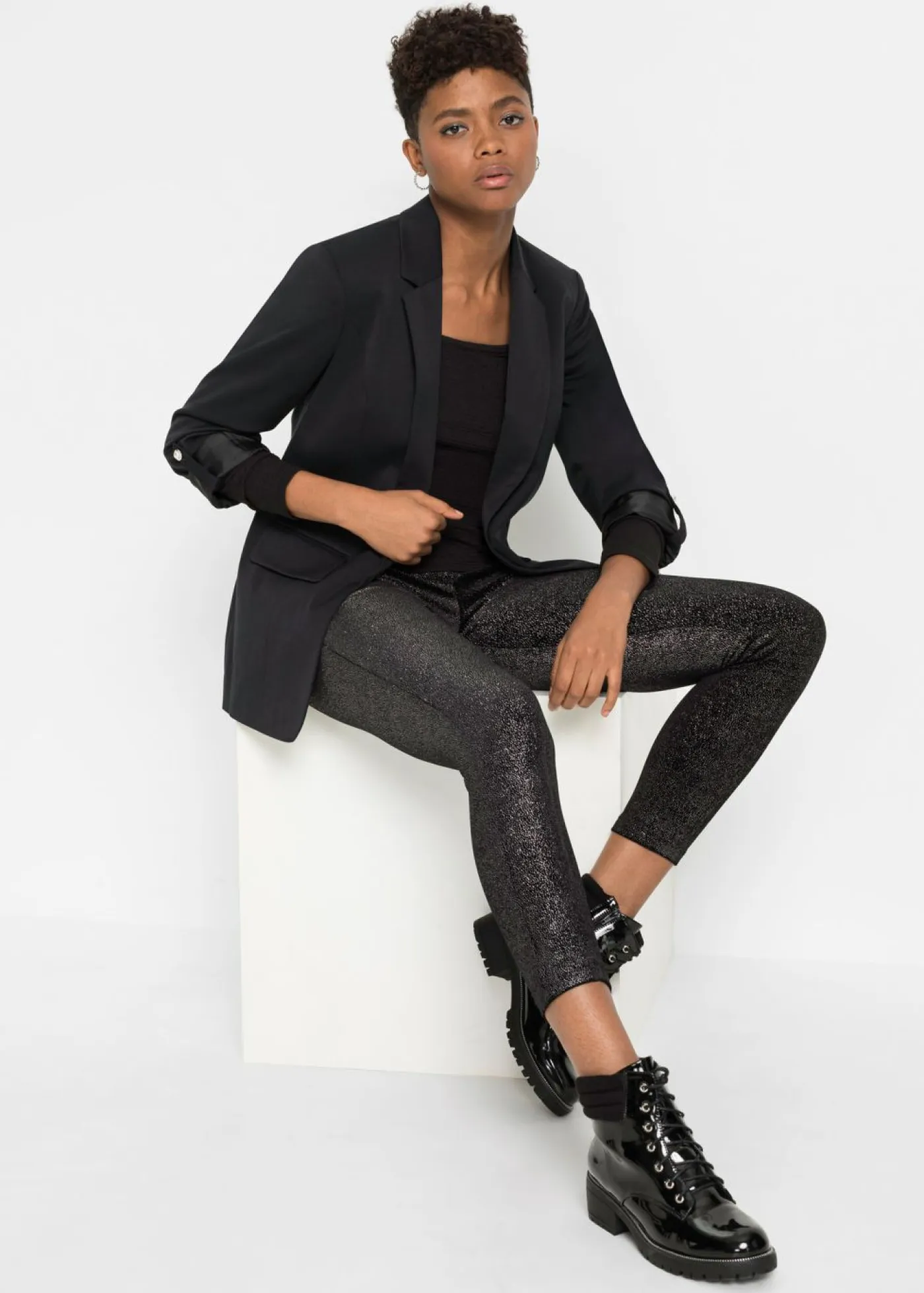 Leggings brillantes de terciopelo Mujer Tallas Pequeñas