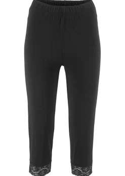 Clearance Leggings capri con detalles de encaje Mujer Pantalones