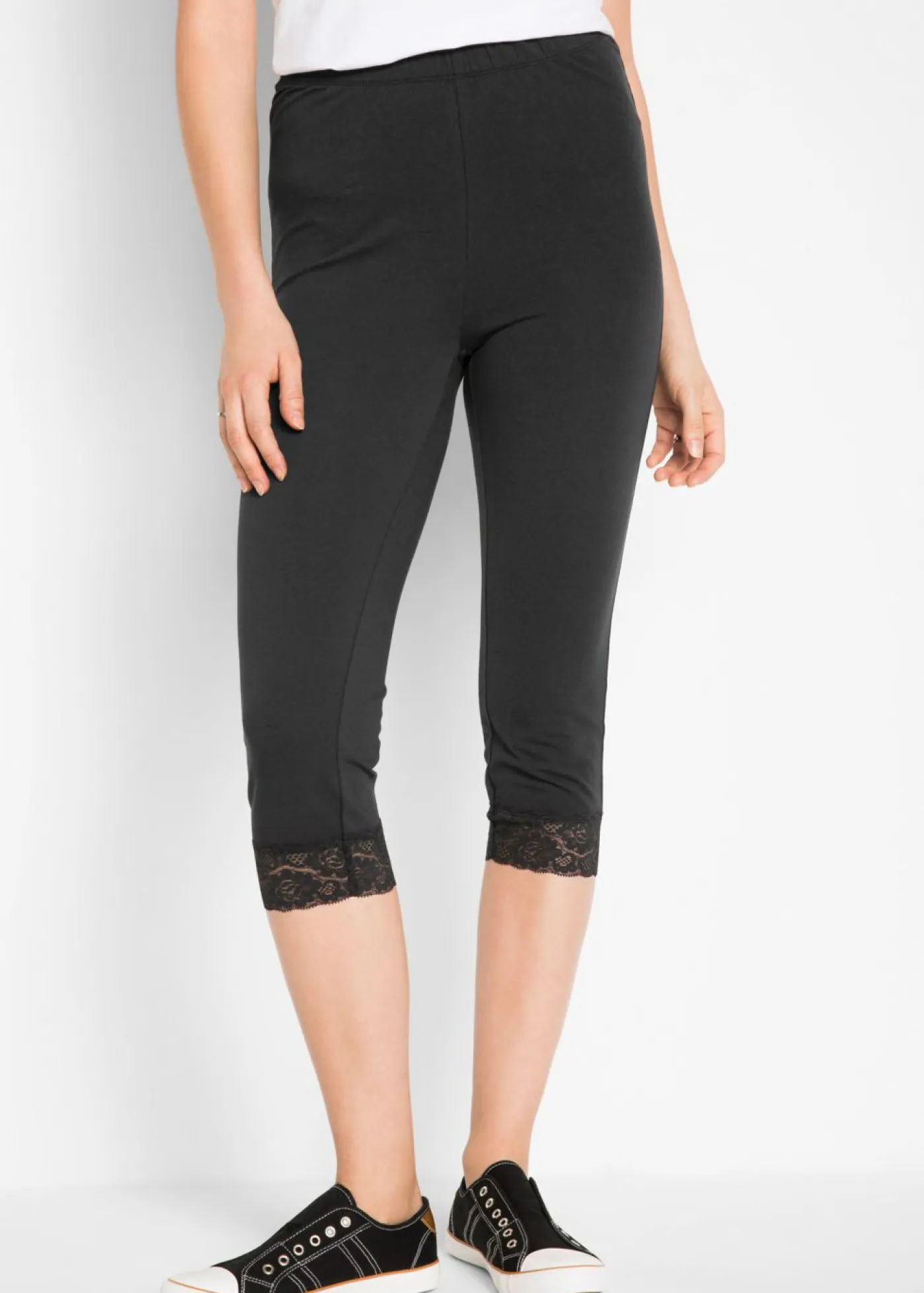 Clearance Leggings capri con detalles de encaje Mujer Pantalones