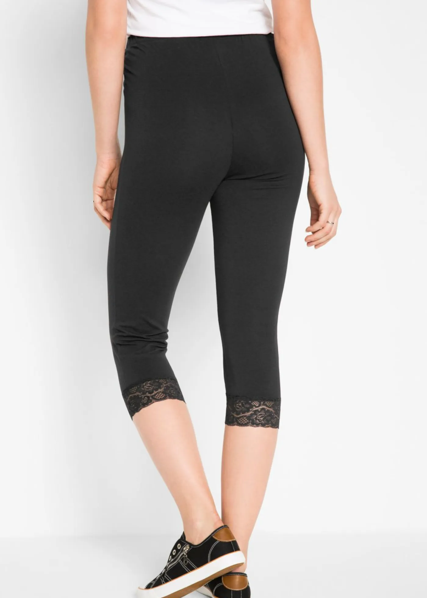 Clearance Leggings capri con detalles de encaje Mujer Pantalones