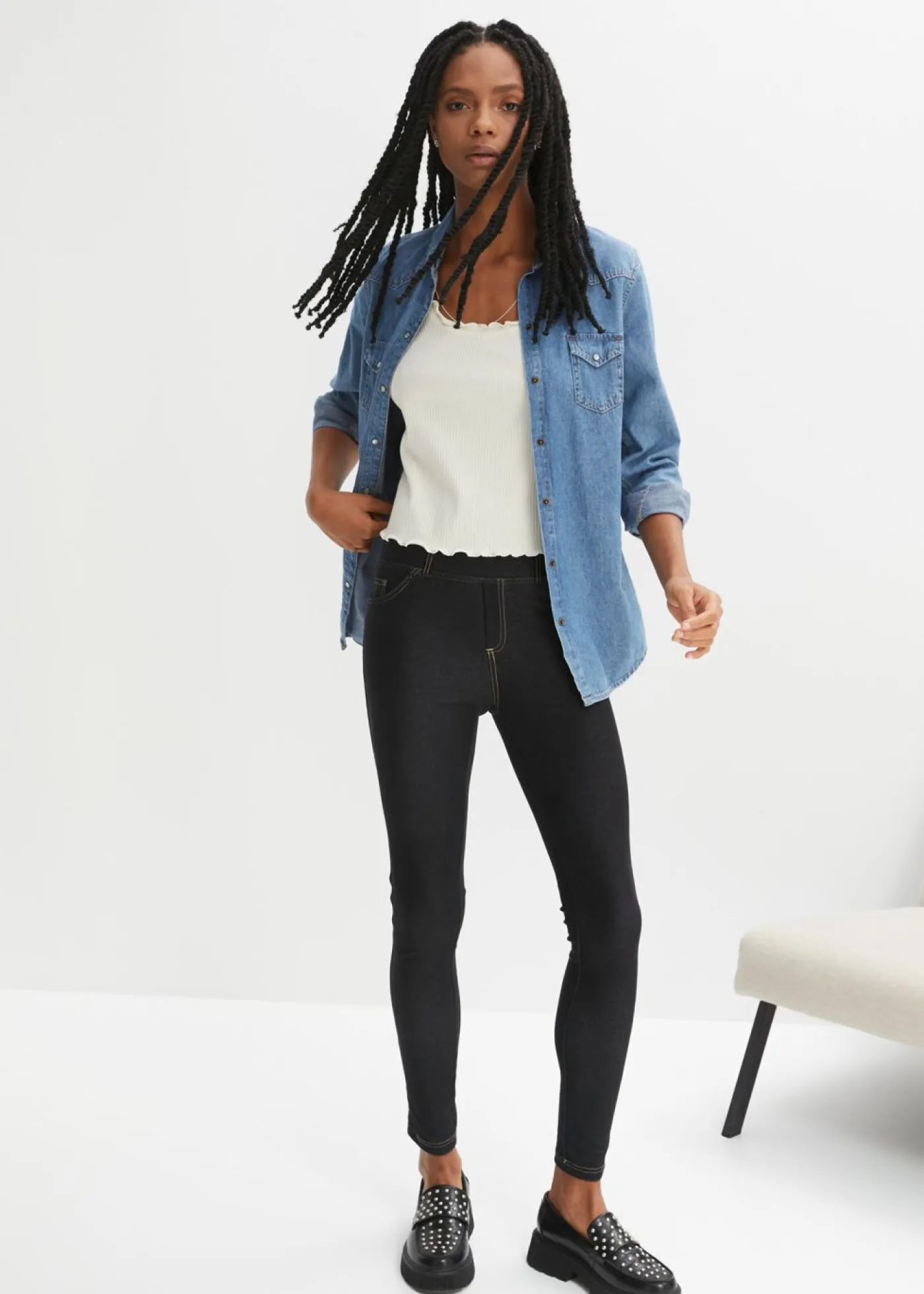 Sale Leggings con aspecto de vaquero Mujer Pantalones