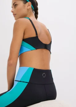 Hot Leggings deportivos cómodos de material de secado rápido en colores en contraste Mujer Ropa Deportiva|Pantalones