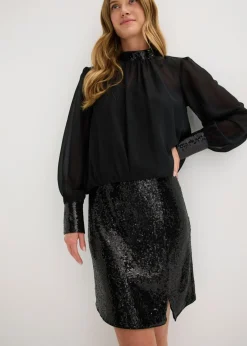 Sale Minifalda con lentejuelas Mujer Faldas