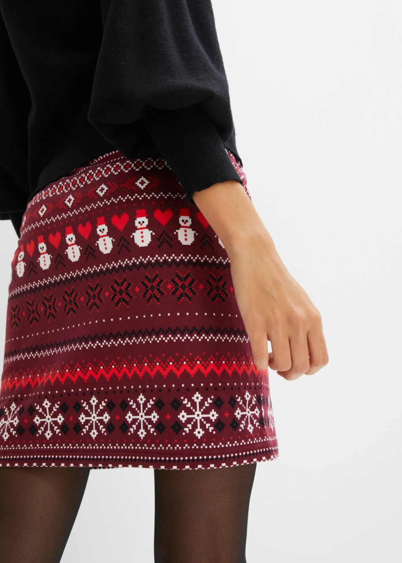Online Minifalda con patrón noruego de mezcla de algodón y elastano Mujer Faldas