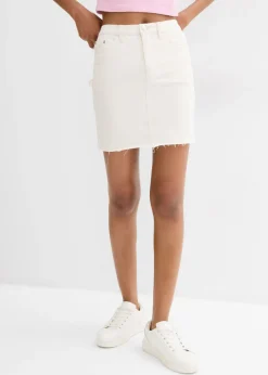 Online Minifalda de mezcla de algodón elástico Mujer Faldas