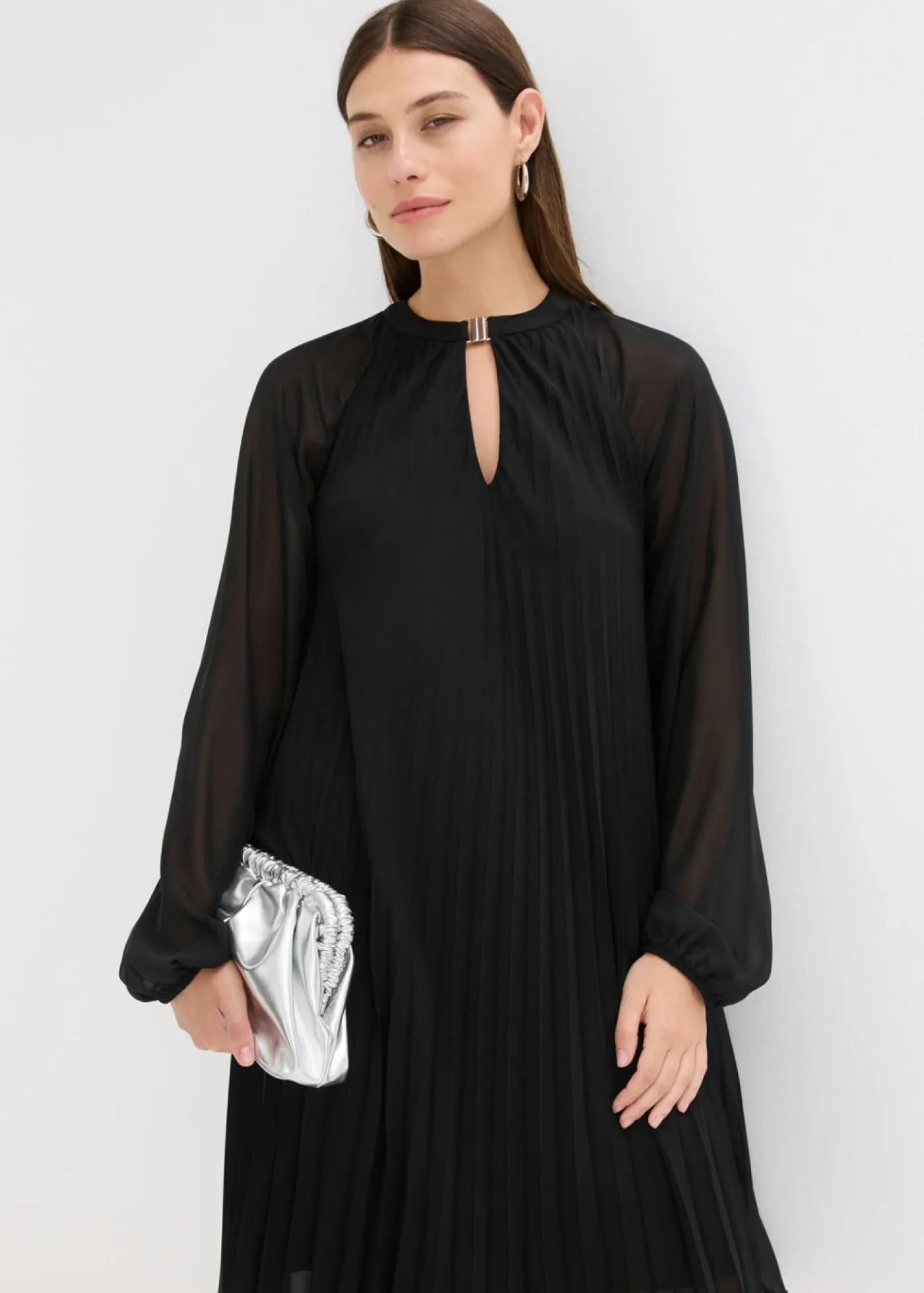 Outlet Minivestido de gasa fina con plisado Mujer Vestidos|Novedades