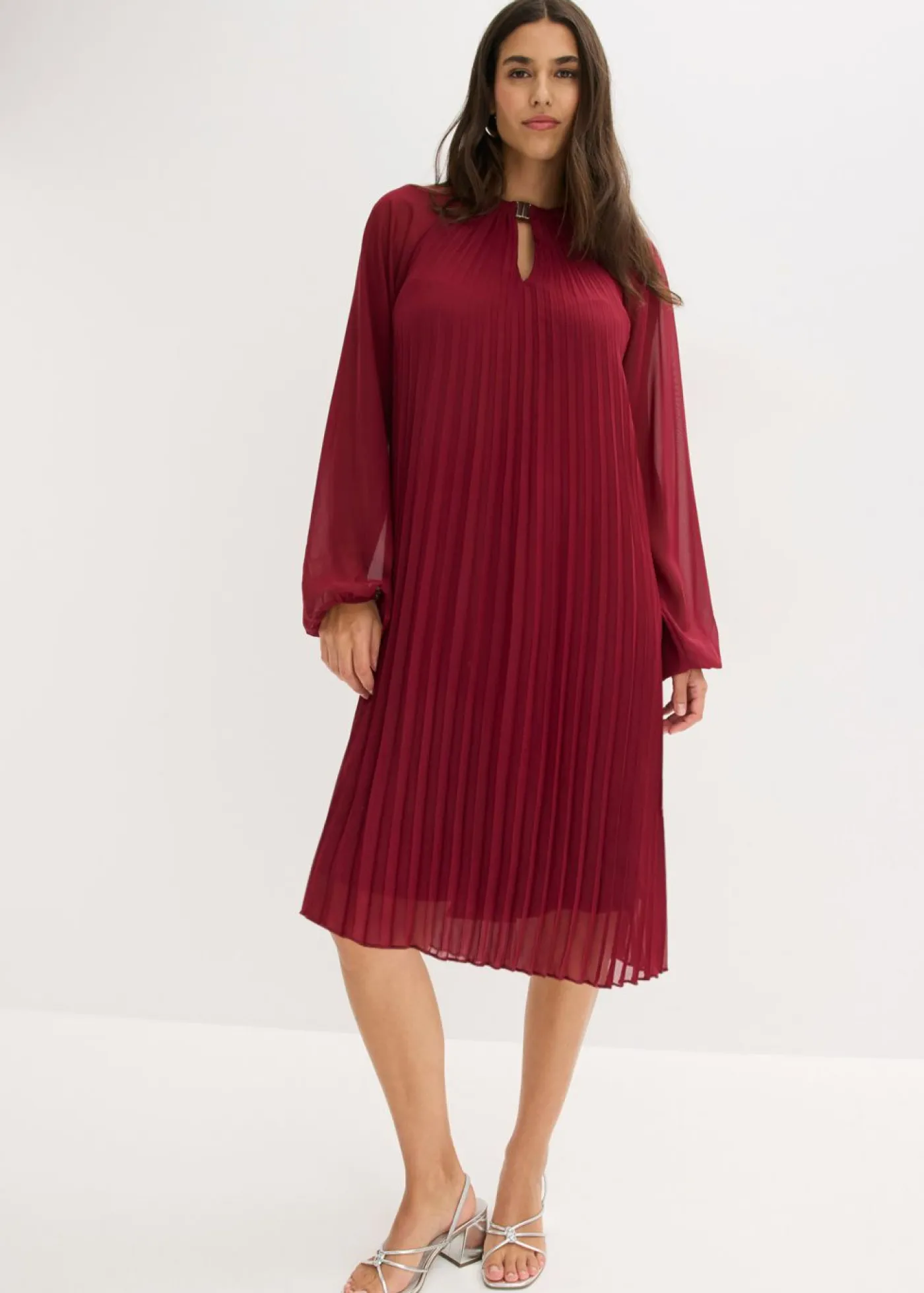 Outlet Minivestido de gasa fina con plisado Mujer Vestidos|Novedades