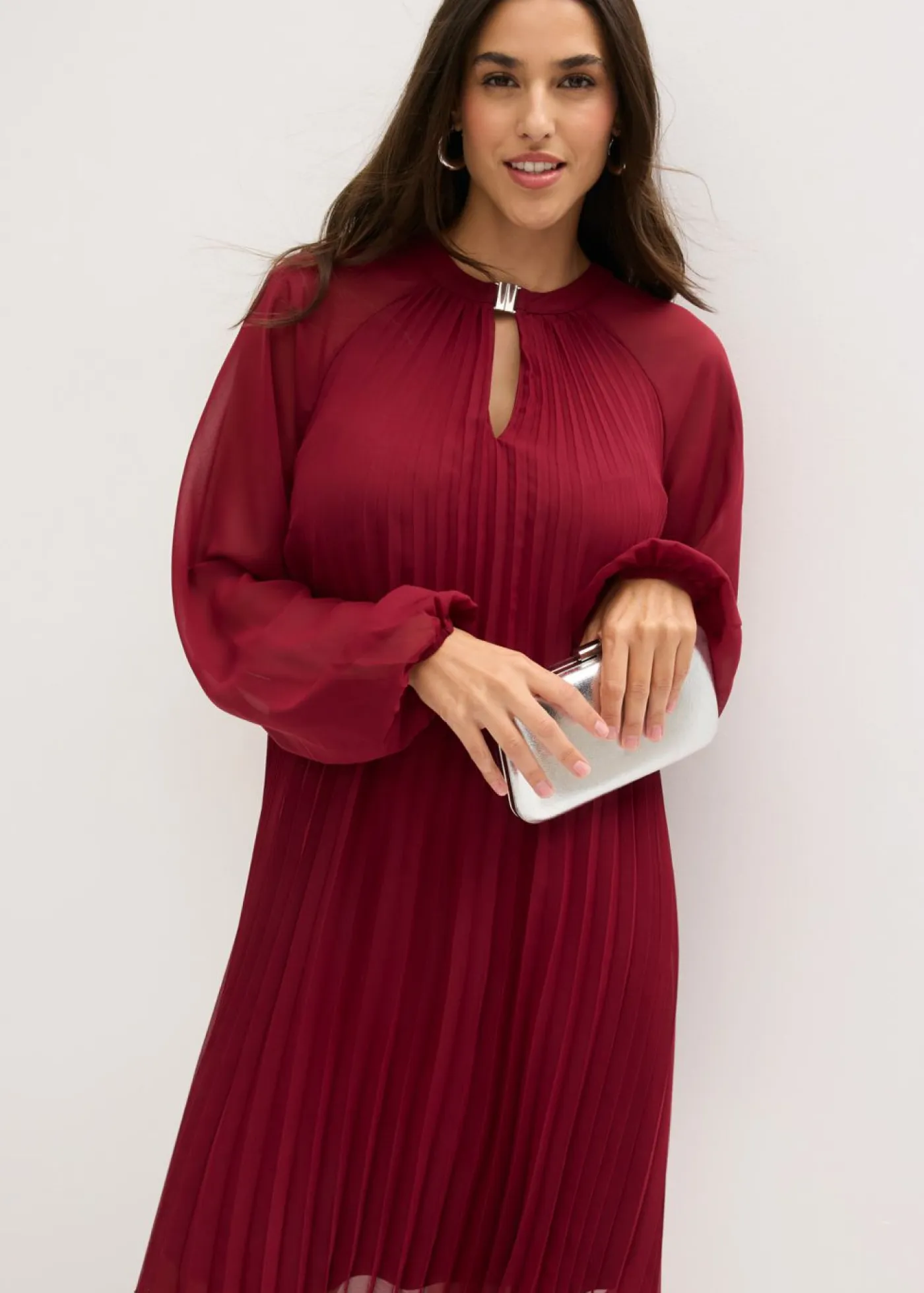 Outlet Minivestido de gasa fina con plisado Mujer Vestidos|Novedades