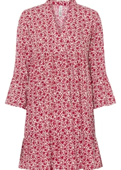 Discount Minivestido de viscosa fluida con volantes Mujer Vestidos