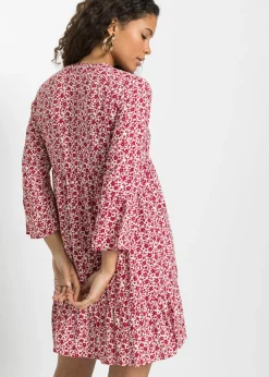Discount Minivestido de viscosa fluida con volantes Mujer Vestidos