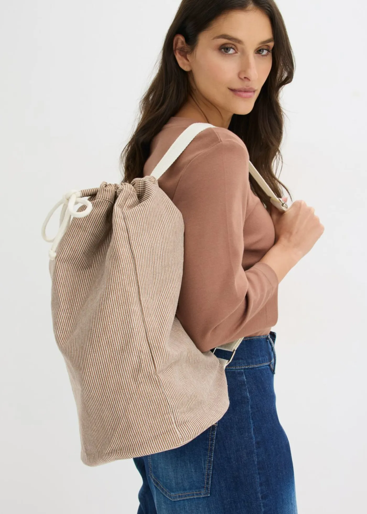 Hot Mochila de lona con rayas Mujer Complementos Temáticos·Accesorios Veganos|Bolsos