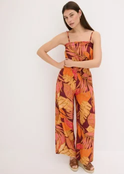 Hot Mono estampado de viscosa fluida Mujer Monos