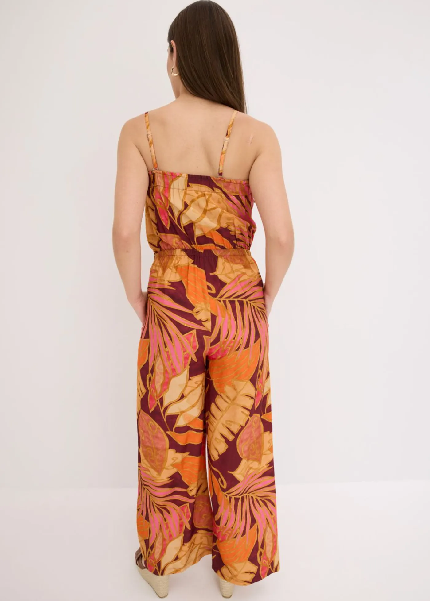 Hot Mono estampado de viscosa fluida Mujer Monos
