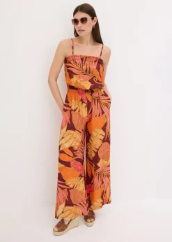 Hot Mono estampado de viscosa fluida Mujer Monos