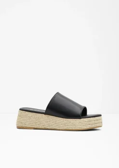 Hot Mules de plataforma con aspecto de rafia Mujer Tendencias·Zapatos Veganos|Zapatos Primavera-Verano