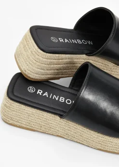Hot Mules de plataforma con aspecto de rafia Mujer Tendencias·Zapatos Veganos|Zapatos Primavera-Verano
