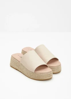 Best Mules de plataforma con aspecto de rafia Mujer Tendencias·Zapatos Veganos|Zapatos Primavera-Verano