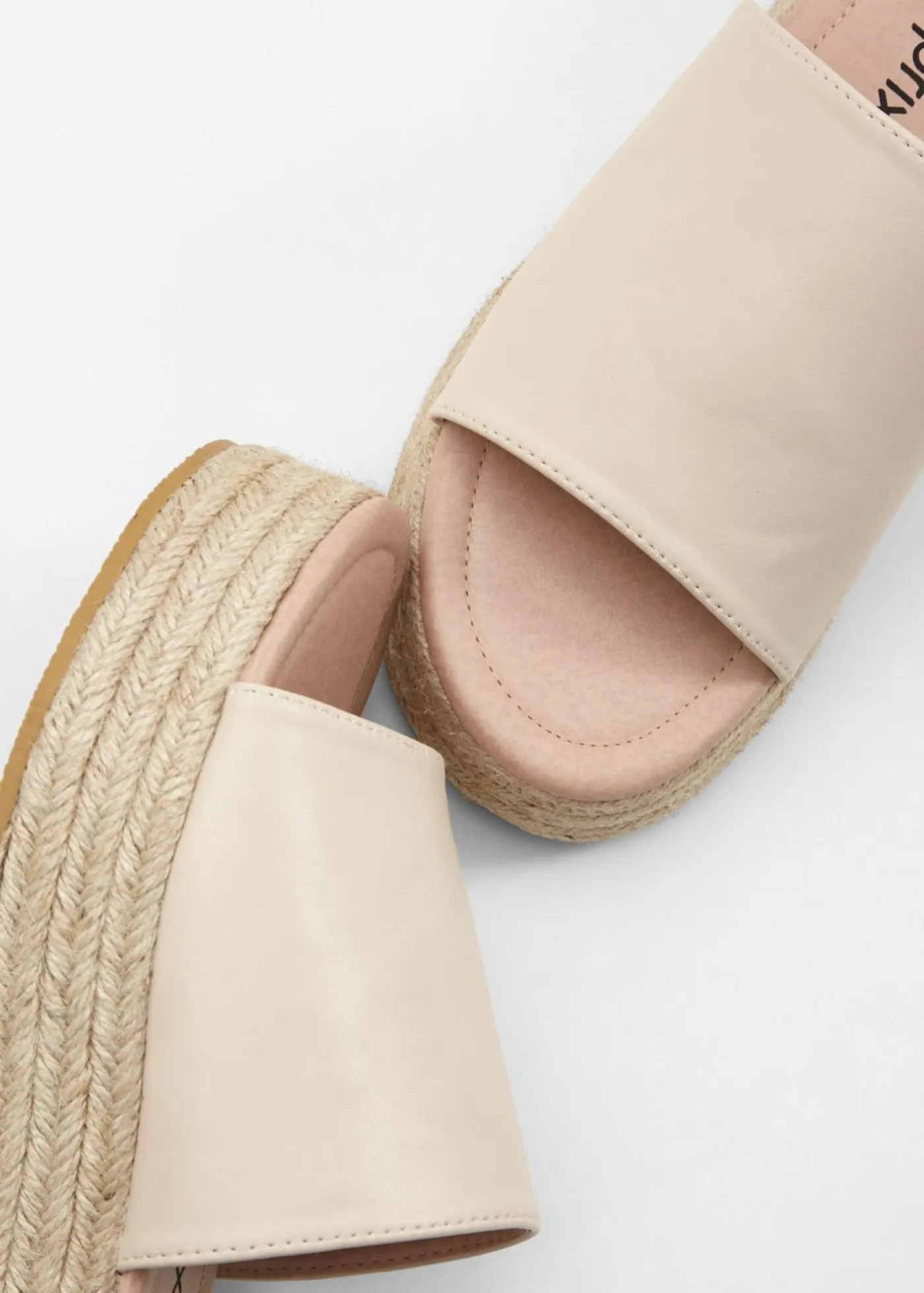 Best Mules de plataforma con aspecto de rafia Mujer Tendencias·Zapatos Veganos|Zapatos Primavera-Verano