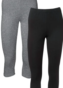 Best Pack de 2 leggings cropped Mujer Básicos|Pantalones