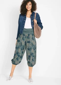 Sale Pantalón 3/4 de mezcla de viscosa fluida Mujer Pantalones