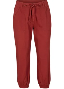 Clearance Pantalón 3/4 en mezcla de algodón y lino Mujer Pantalones