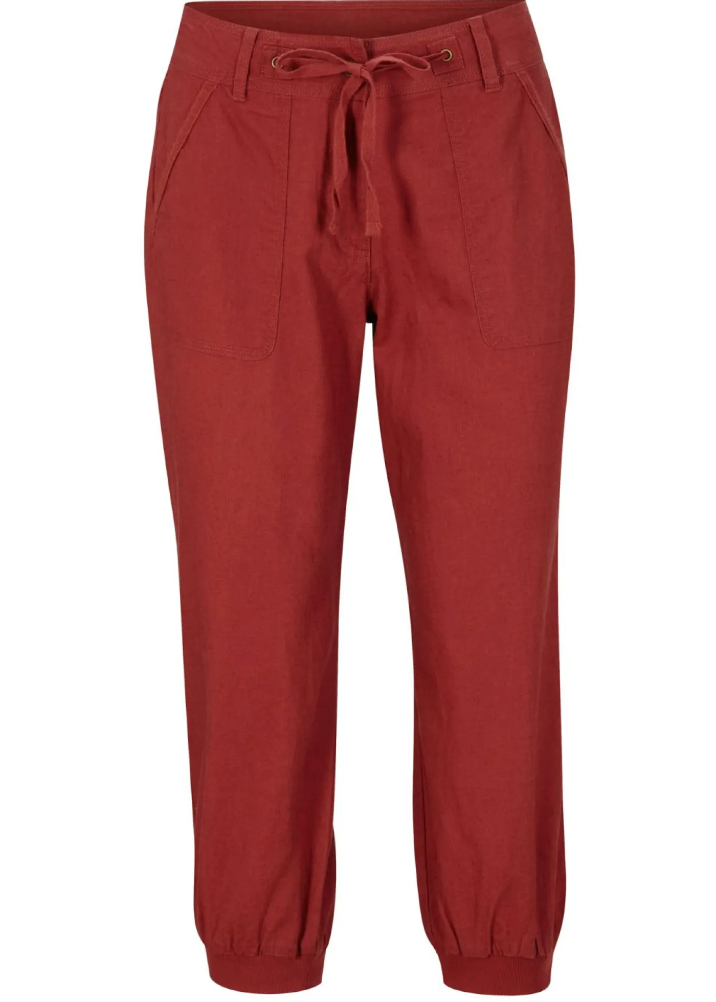 Clearance Pantalón 3/4 en mezcla de algodón y lino Mujer Pantalones