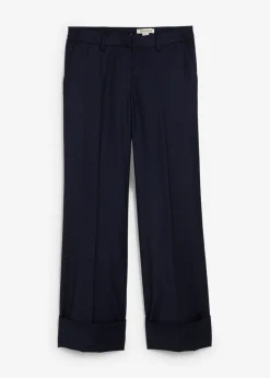 Pantalón acampanado con contenido de lana Mujer Premium|Pantalones