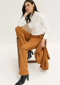 Sale Pantalón acampanado de ante sintético Mujer Pantalones