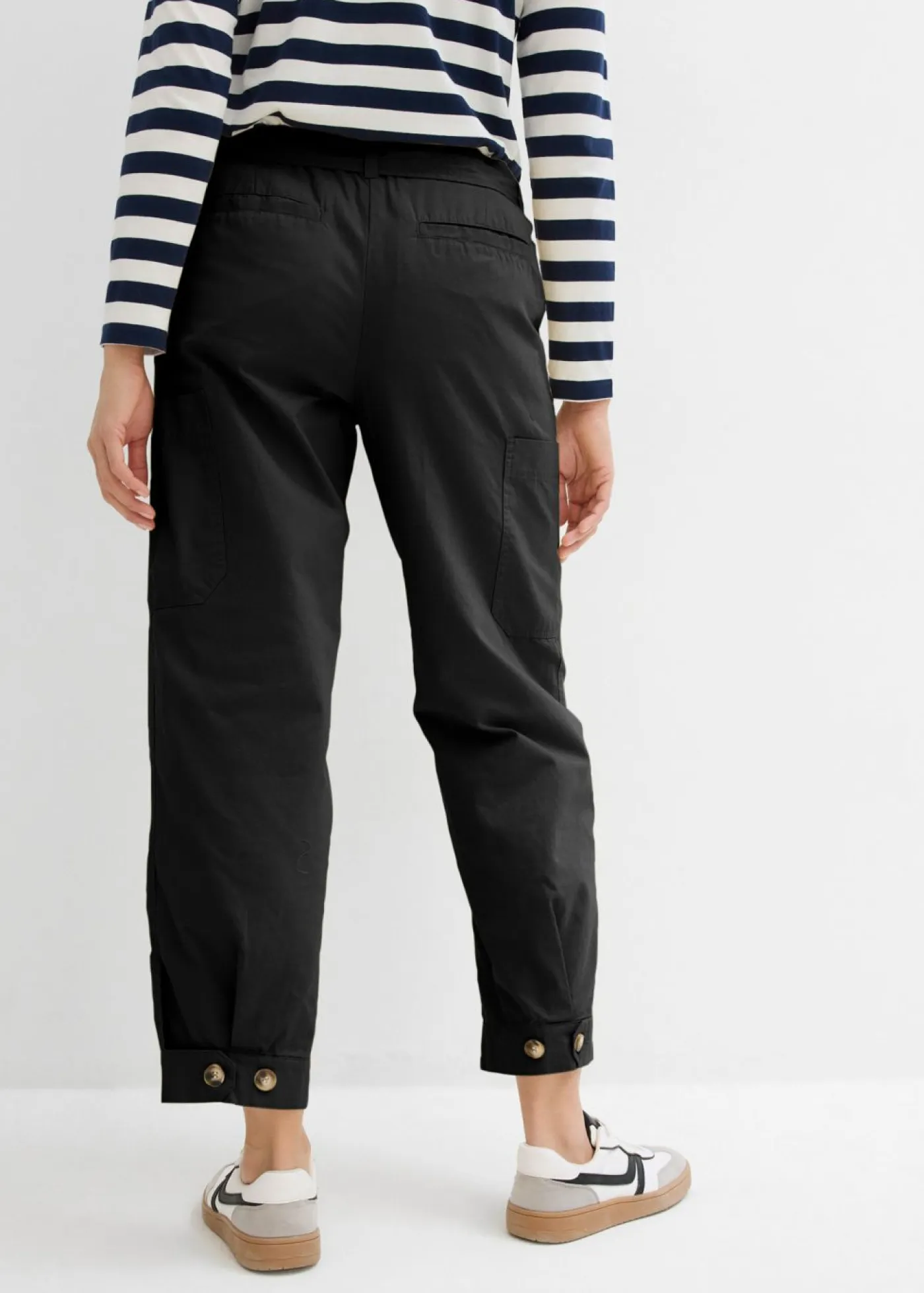 Sale Pantalón acortado tipo cargo Mujer Pantalones|Novedades
