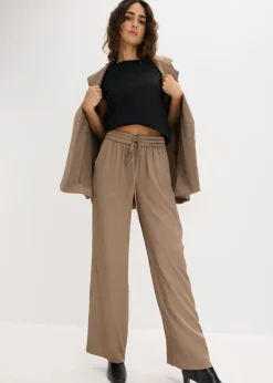 Clearance Pantalón ancho con cinturilla cómoda Mujer Pantalones|Tallas Pequeñas