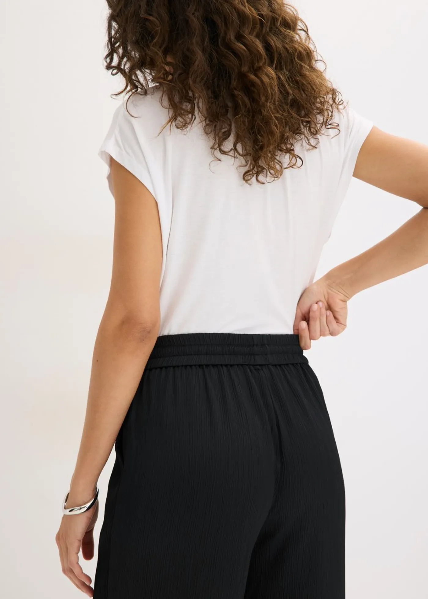 Pantalón ancho con cinturilla cómoda Mujer Pantalones