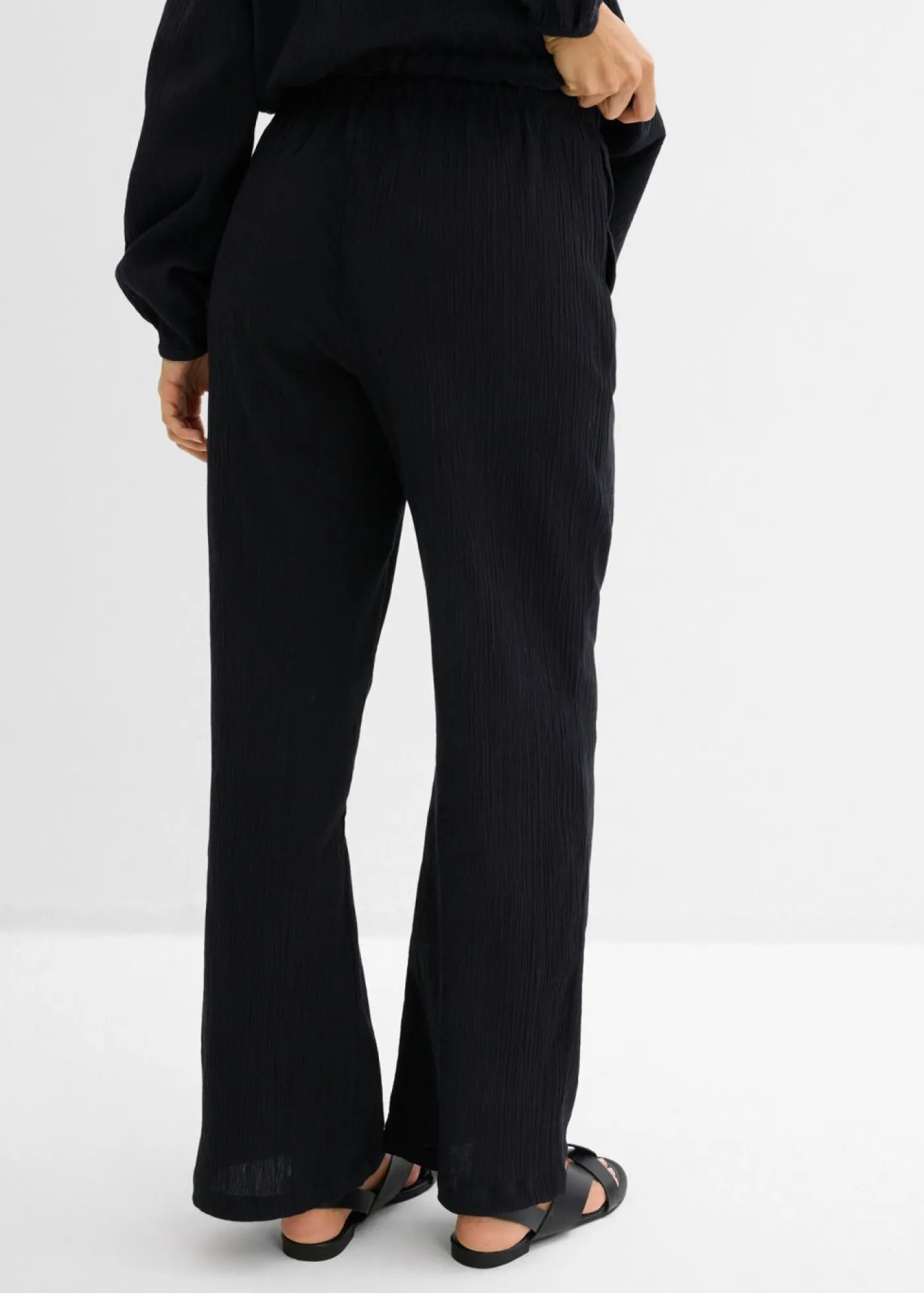 Best Pantalón ancho con efecto estructurado Mujer Pantalones