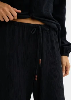 Best Pantalón ancho con efecto estructurado Mujer Pantalones