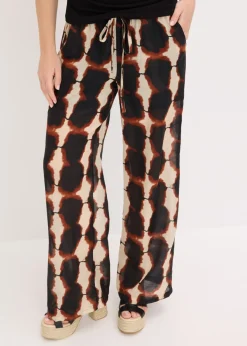New Pantalón ancho con estampado batik Mujer Conjuntos De Ropa|Pantalones