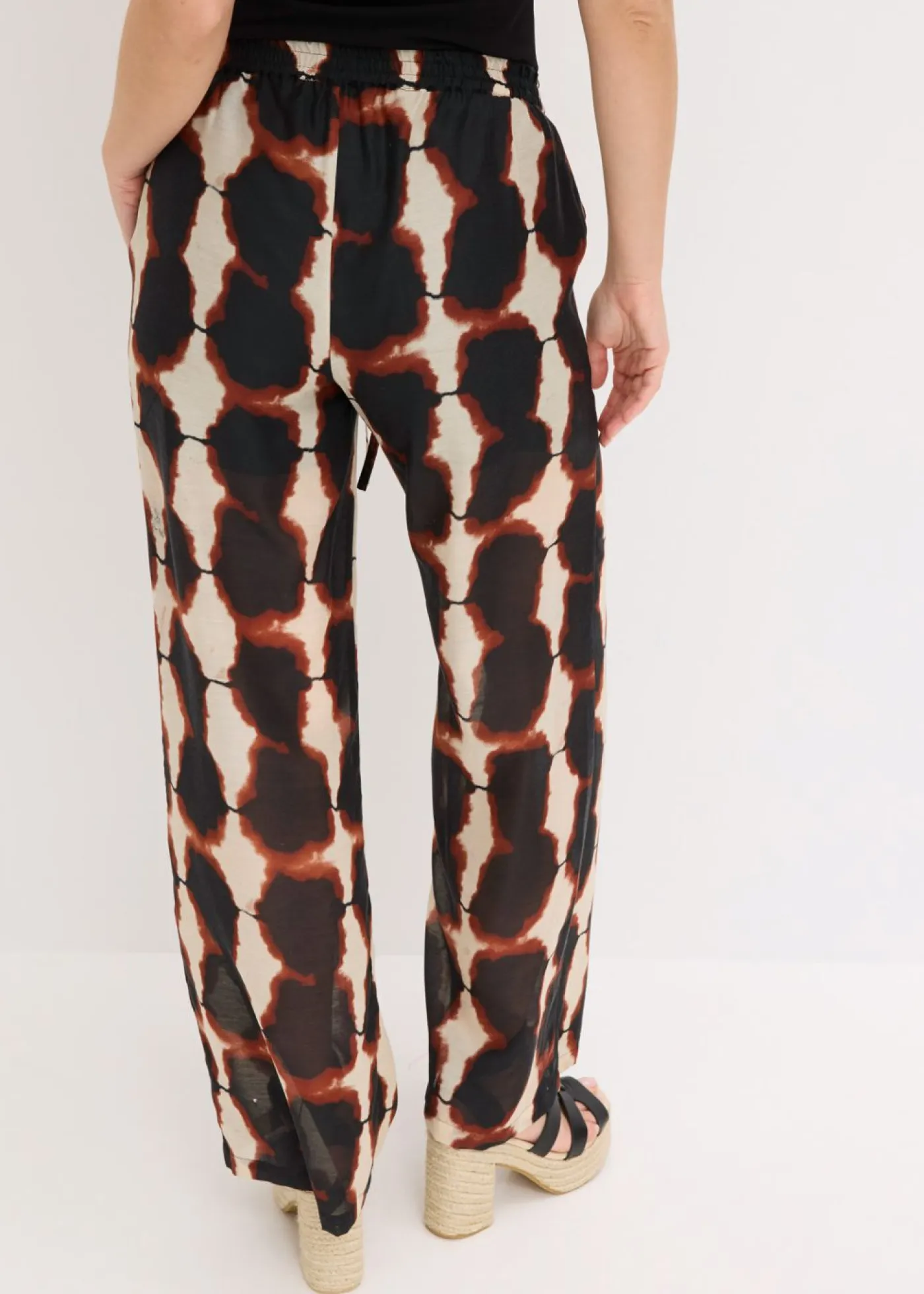 New Pantalón ancho con estampado batik Mujer Conjuntos De Ropa|Pantalones