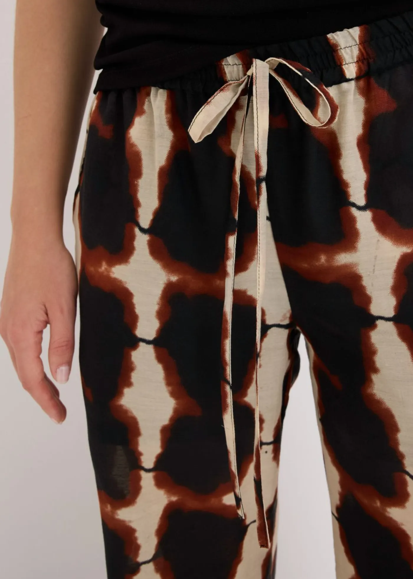New Pantalón ancho con estampado batik Mujer Conjuntos De Ropa|Pantalones
